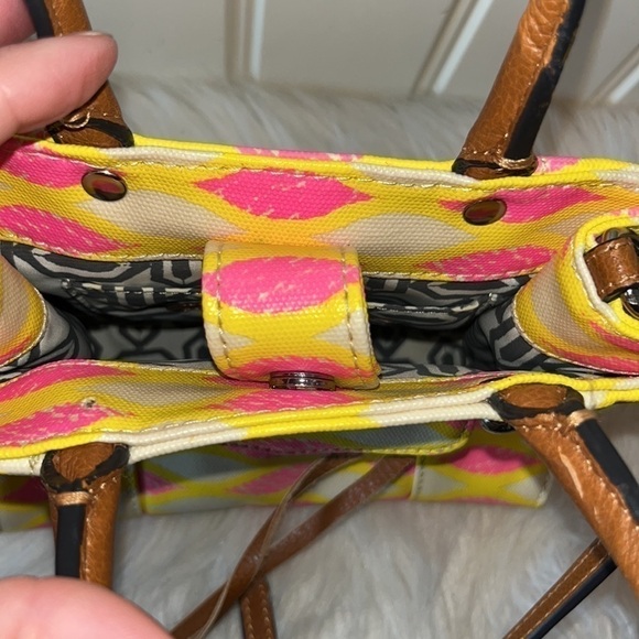 Rebecca Minkoff colorful yellow/pink mini crossbody bag purse designer rare HTF - Picture 11 of 16